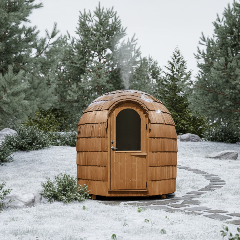 Iglucraft Saunas Chestnut / Black Iglucraft Single Iglusauna 4 Person Outdoor Sauna