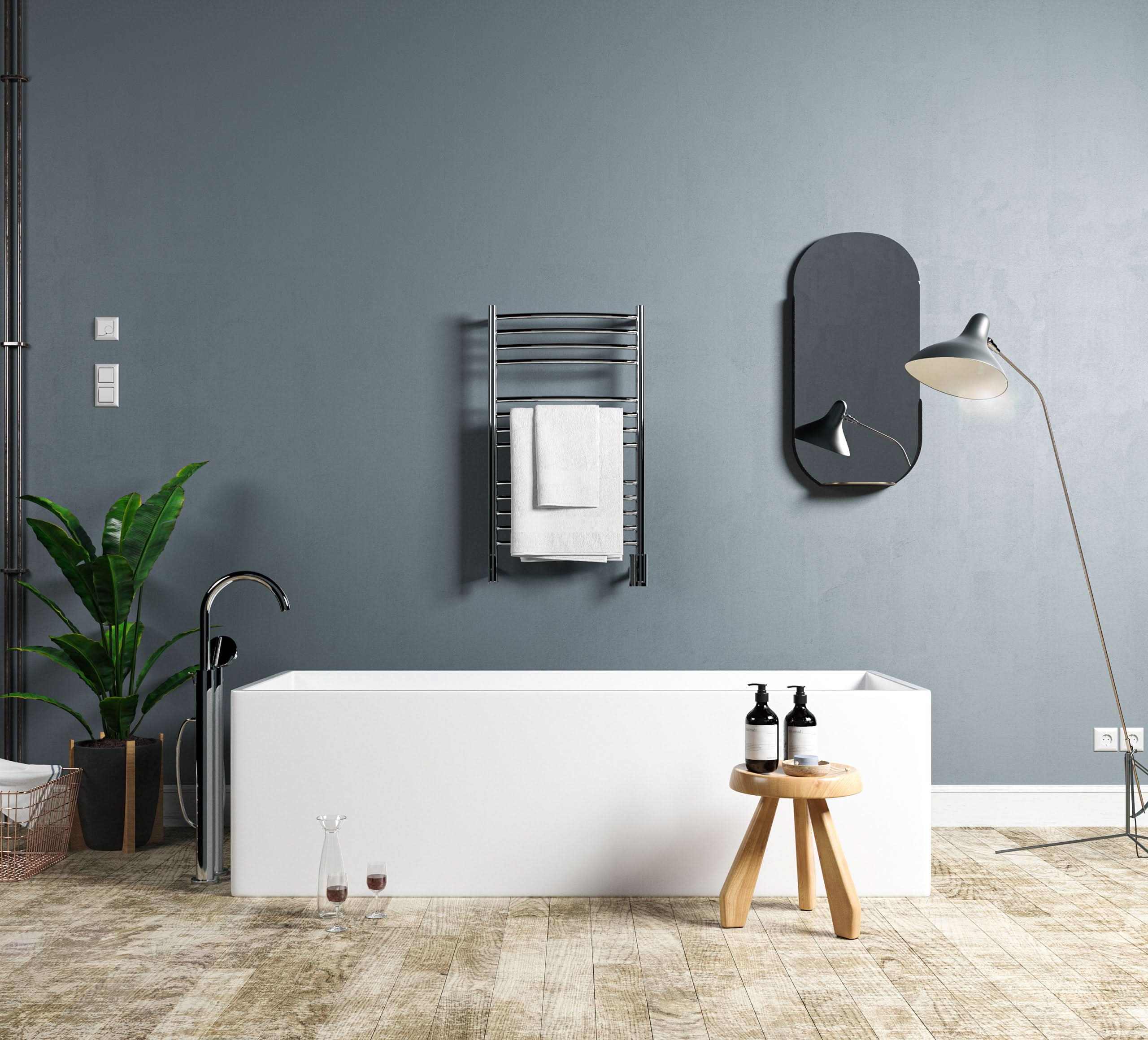 Amba Towel Racks Amba Jeeves Model C Curved 13 Bar Hardwired Towel Warmer