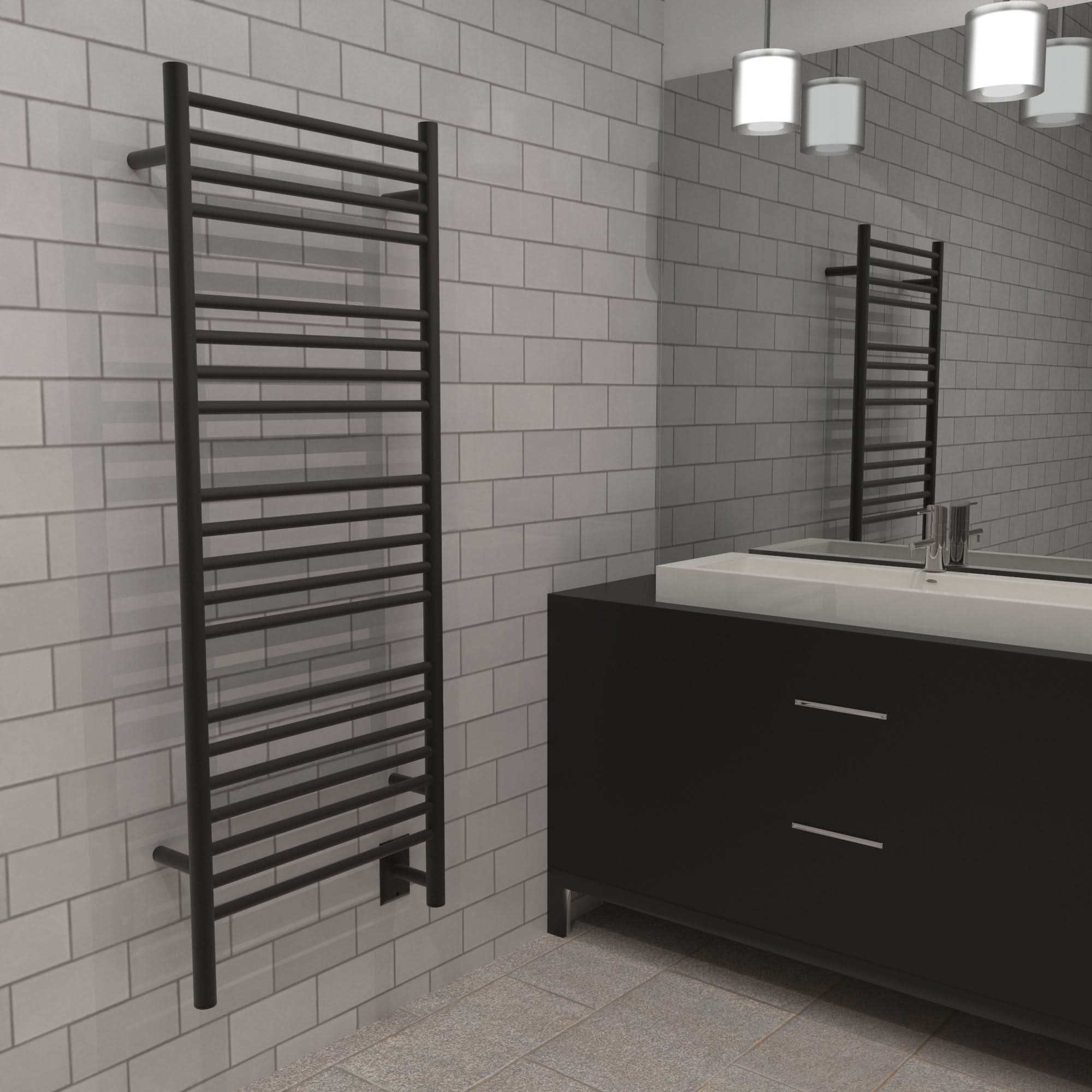 Amba Towel Racks DSO - Oil-Rubbed Bronze Amba Jeeves Model D Straight 20 Bar Hardwired Towel Warmer