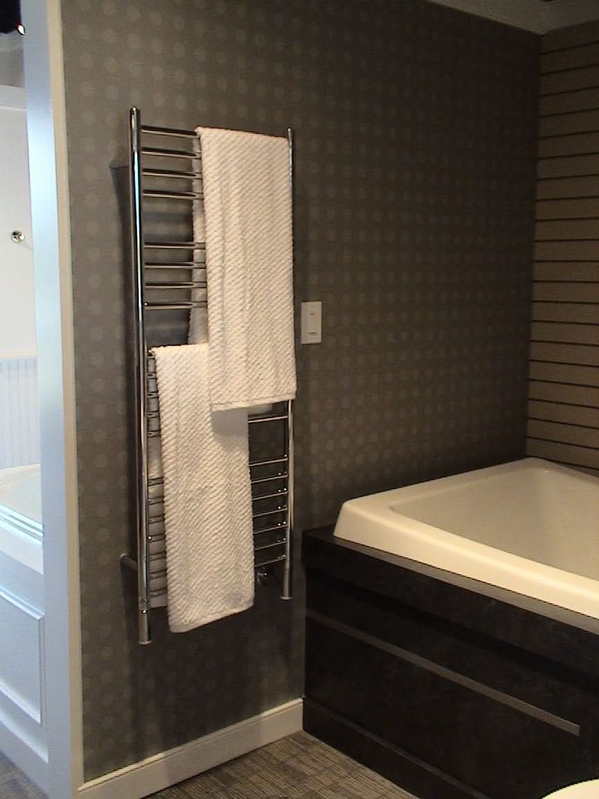 Amba Towel Racks DSP - Polished Amba Jeeves Model D Straight 20 Bar Hardwired Towel Warmer