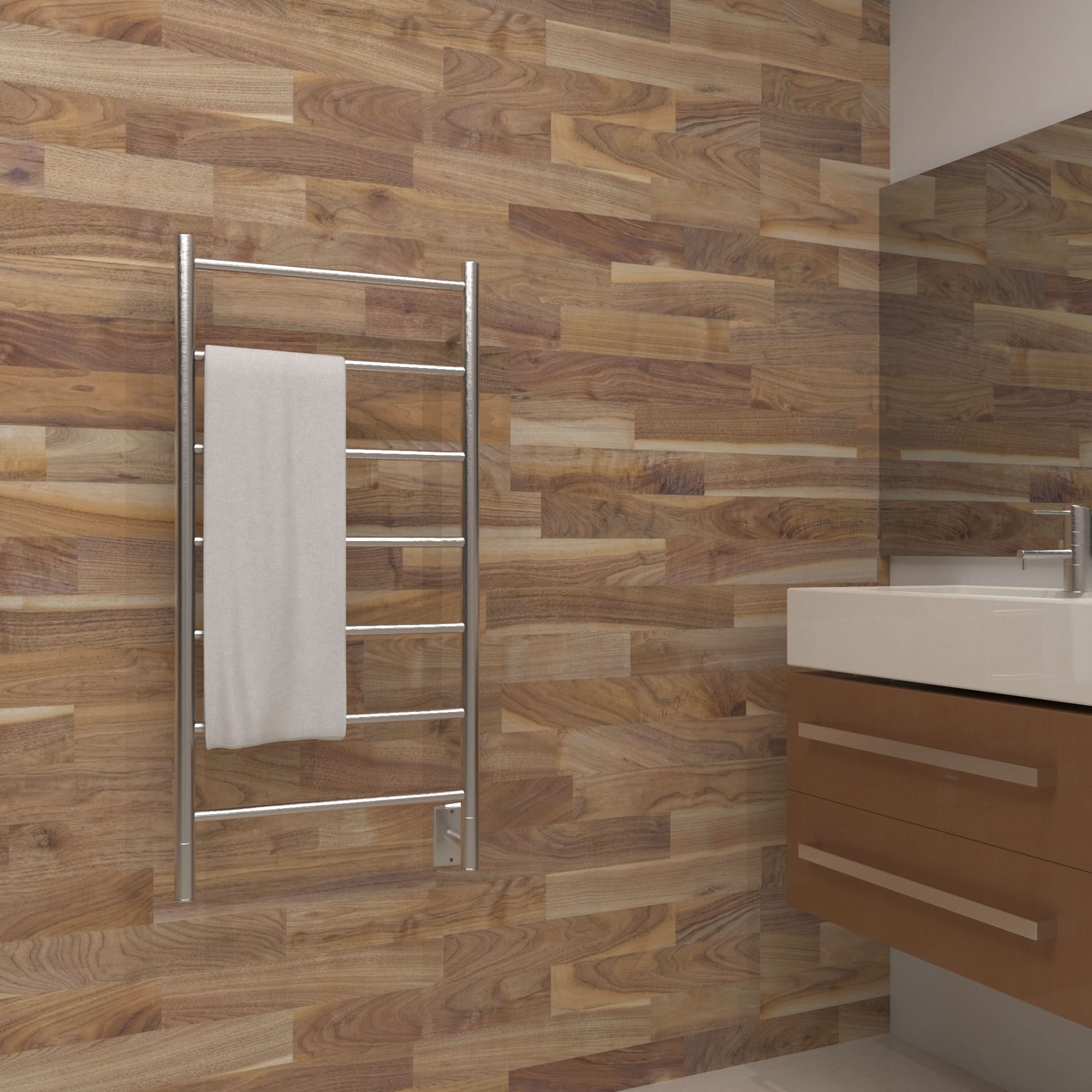 Amba Towel Racks Amba Jeeves Model F Straight 7 Bar Hardwired Drying Rack