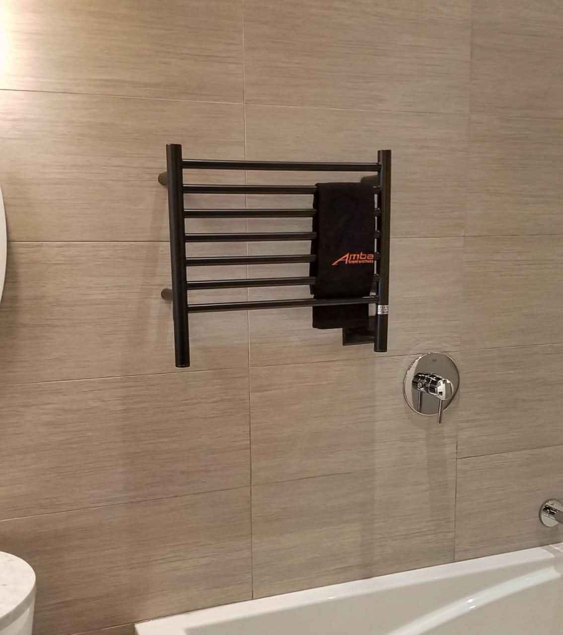 Amba Towel Racks HSO - Oil-Rubbed Bronze Amba Jeeves Model H Straight 7 Bar Hardwired Towel Warmer