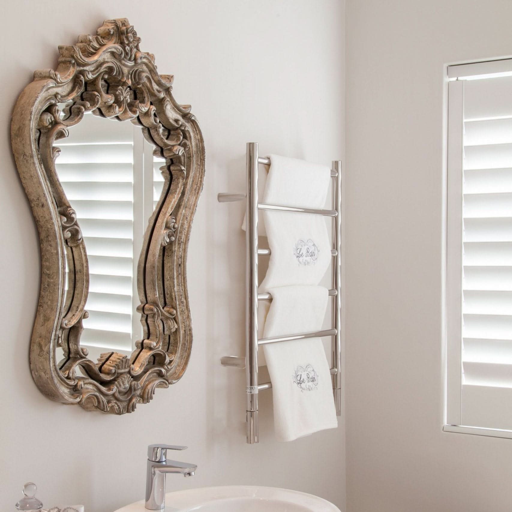 Amba Towel Racks JSP - Polished Amba Jeeves Model J Straight 6 Bar Hardwired Drying Rack