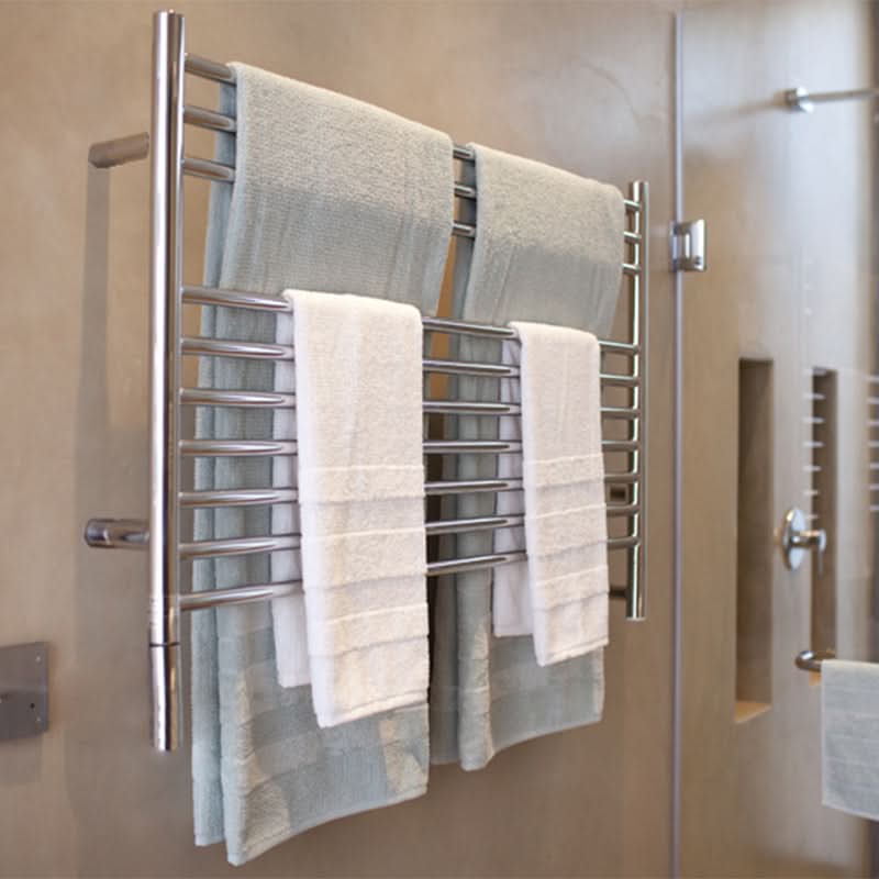 Amba Sauna Accessories KSP - Polished Amba Jeeves Model K Straight 10 Bar Hardwired Towel Warmer