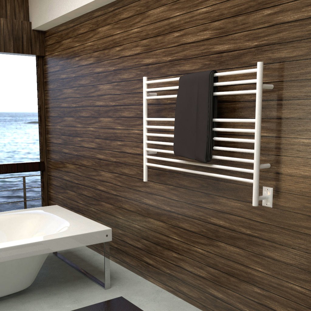 Amba Jeeves Model L Straight 10 Bar Hardwired Towel Warmer - My Sauna World