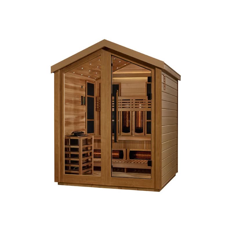 Golden Designs Saunas Golden Designs Loviisa 3 Person Barn Hybrid Full Spectrum IR Outdoor Sauna (GDI-8523-01)