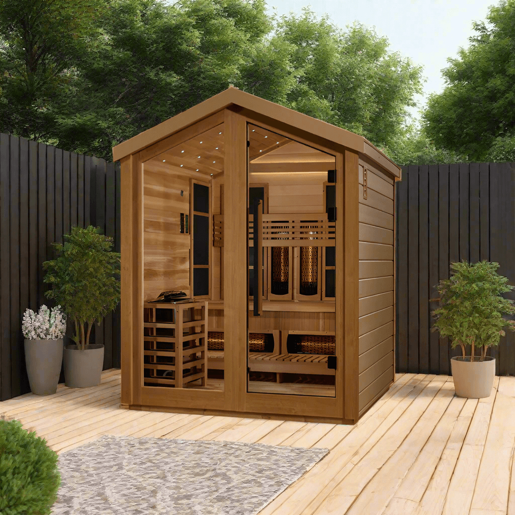 Golden Designs Saunas Golden Designs Loviisa 3 Person Barn Hybrid Full Spectrum IR Outdoor Sauna (GDI-8523-01)