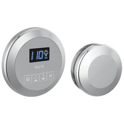 Delta Steam Shower Controls Lumicoat Chrome Delta SteamScape Classic Round System Control and Steam Head