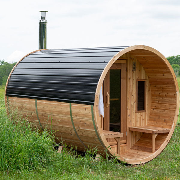 Dundalk LeisureCraft Panoramic Sauna Knotty Cedar - Wood Heated
