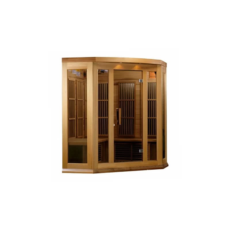Golden Designs Saunas Golden Designs Maxxus Avignon 3 Person Corner Near Zero EMF FAR IR Sauna (MX-K356-01-ZF CED)