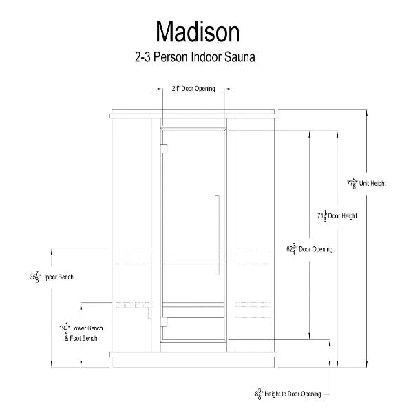 Almost Heaven Saunas Almost Heaven 2-3 Person Madison Indoor Sauna