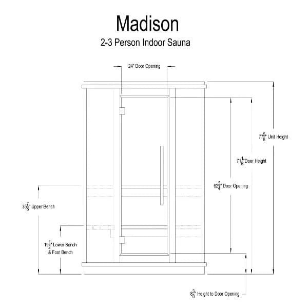 Almost Heaven Saunas Almost Heaven 2-3 Person Madison Indoor Sauna