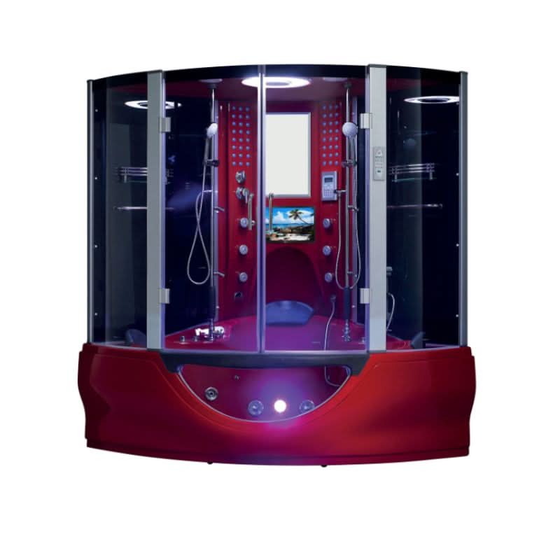 Maya Bath Showers Maya Bath The Superior Platinum Red 2-Person Freestanding Steam Shower