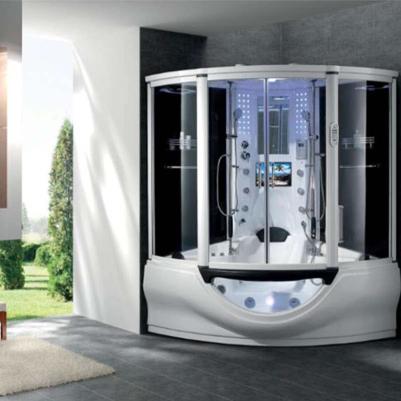 Maya Bath Showers Maya Bath The Superior Platinum White 2 Person Freestanding Steam Shower