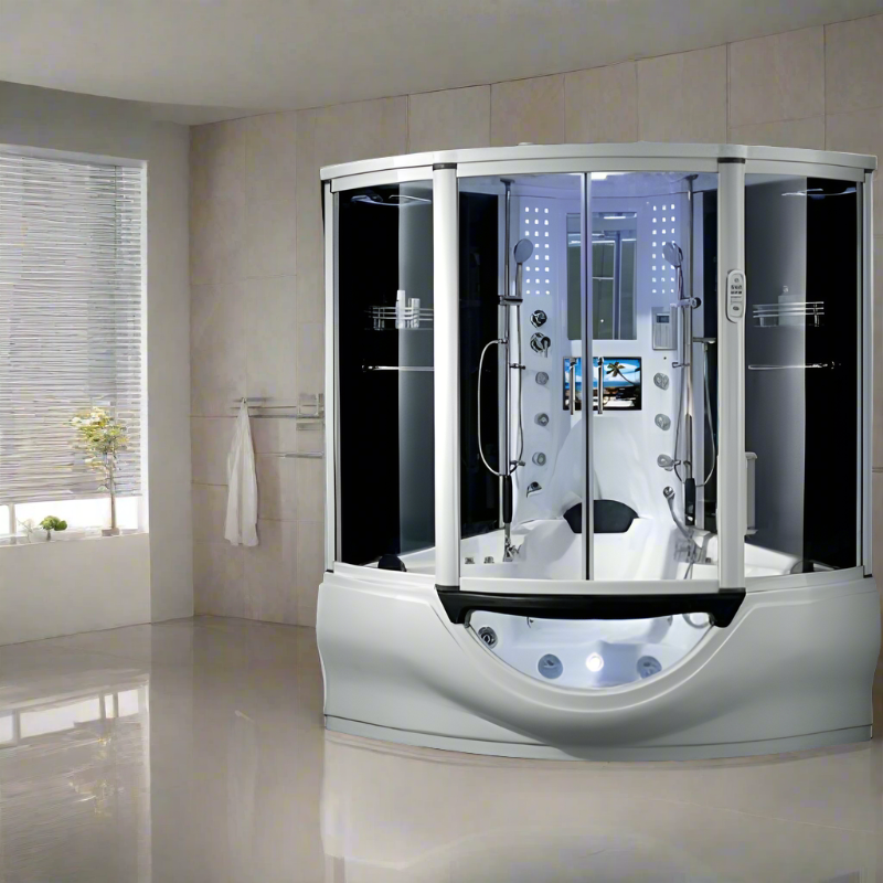 Maya Bath Showers Maya Bath The Superior Platinum White 2 Person Freestanding Steam Shower