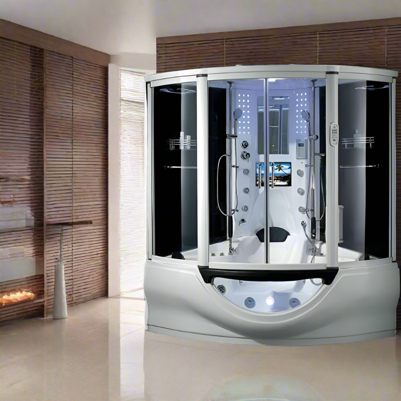 Maya Bath Showers Maya Bath The Superior Platinum White 2 Person Freestanding Steam Shower