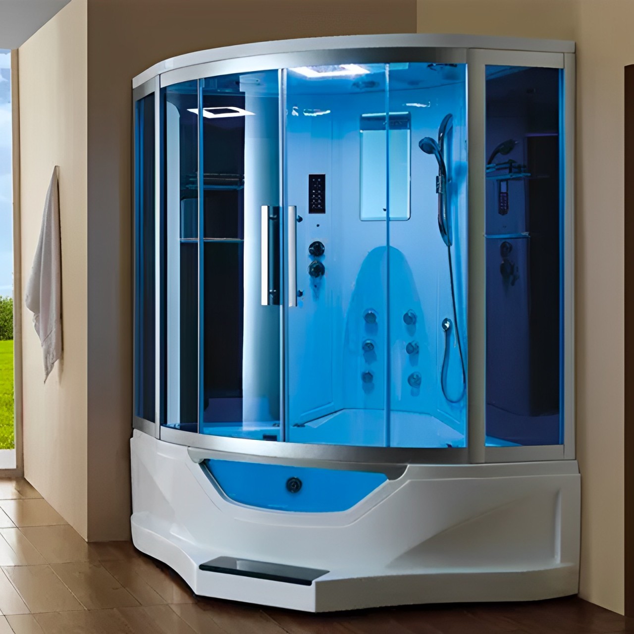 Mesa Showers Mesa Steam Showers 702A Steam Shower Tub Combo - 61" x 61" x 89"