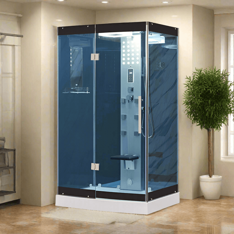 Mesa Showers Mesa WS-300A Steam Shower - 47"W x 35"D x 85"H (Blue Glass)