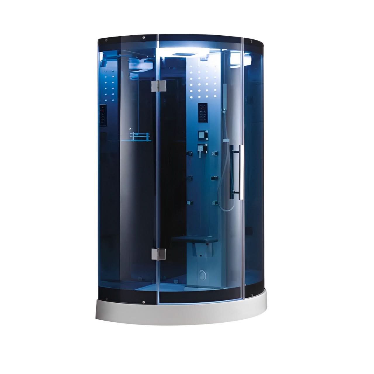 Mesa Showers Mesa WS-302A 1 Person Corner Steam Shower - 38"L x 38"W x 85"H (Blue Glass)