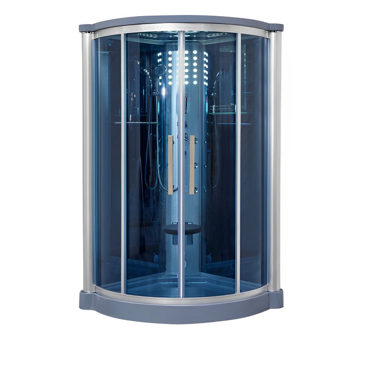 Mesa Showers Mesa WS-801L 1 Person Corner Steam Shower - 42"L x 42"W x 85"H (Blue Glass)