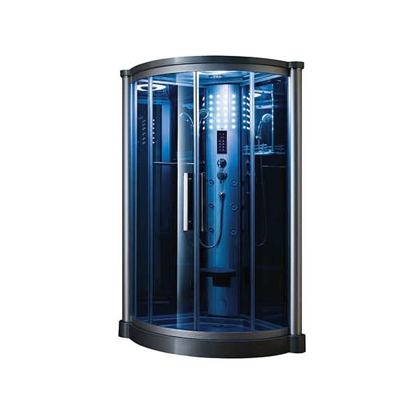 Mesa Showers Mesa WS-801L 1 Person Corner Steam Shower - 42"L x 42"W x 85"H (Blue Glass)