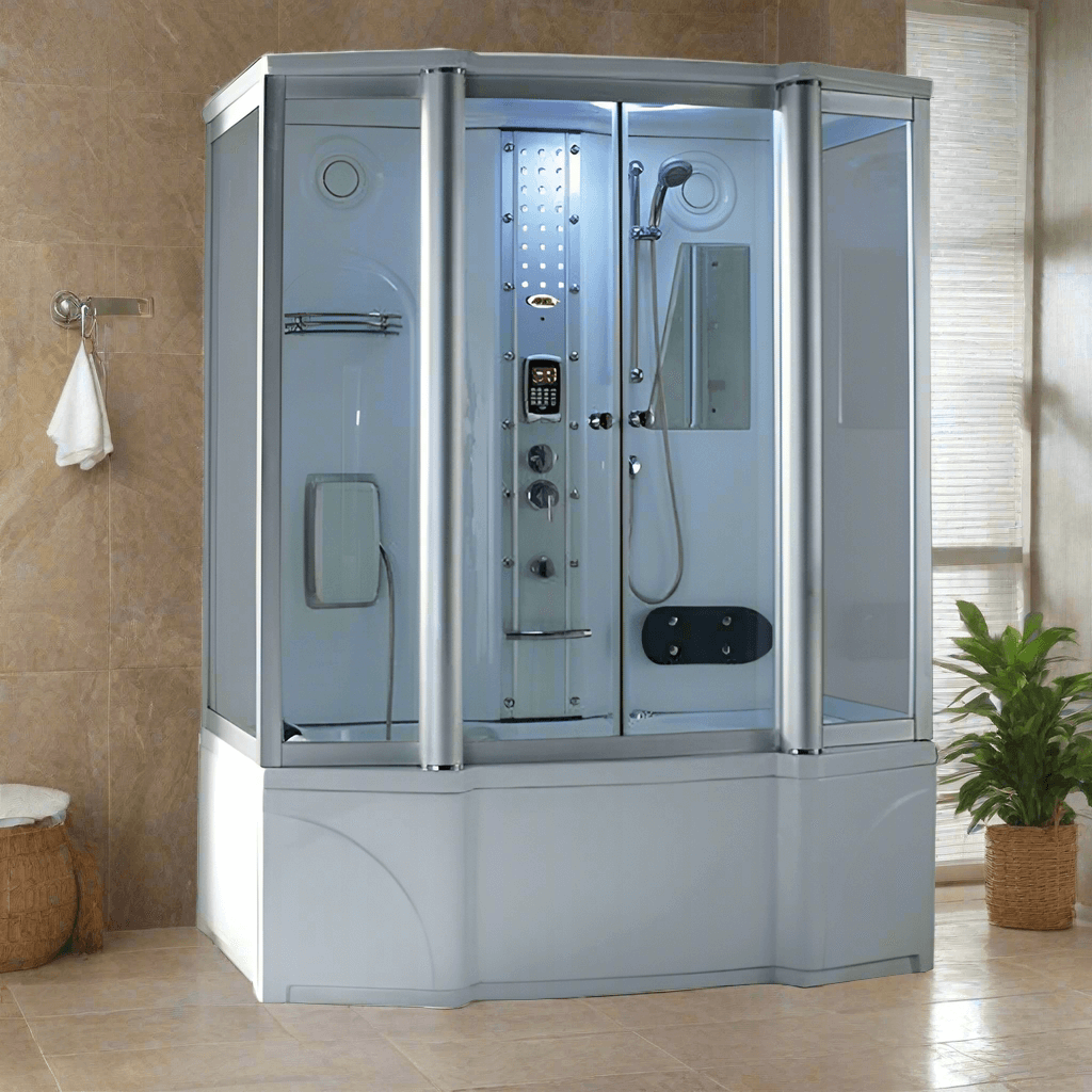 Mesa Showers Mesa WS-807A 2 Person Walk-In Steam Shower with Jetted Tub - 67"L x 35"W x 86"H