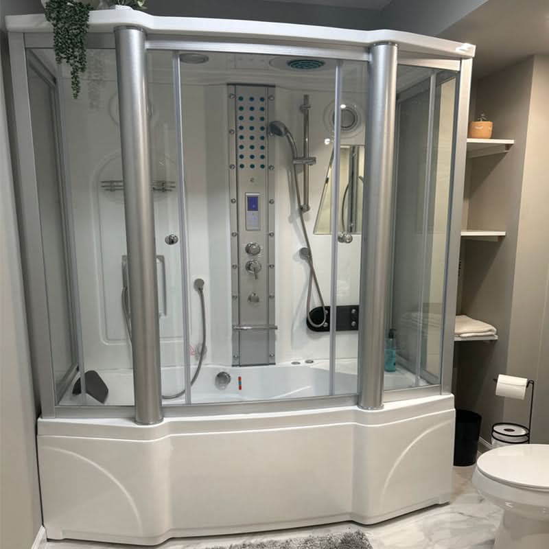 Mesa Showers Mesa WS-807A 2 Person Walk-In Steam Shower with Jetted Tub - 67"L x 35"W x 86"H