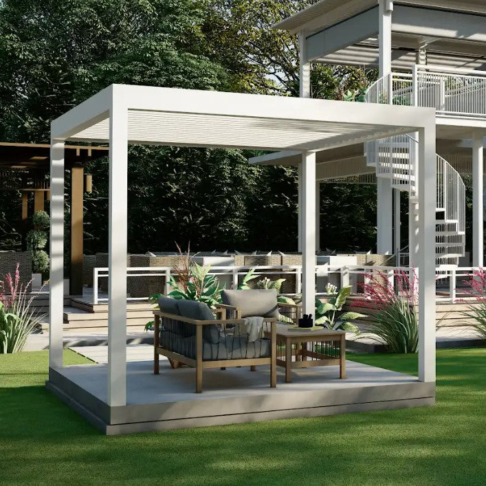My Sauna World Outdoor Furniture Forever Shade Modern Design Louvered Aluminum Pergola