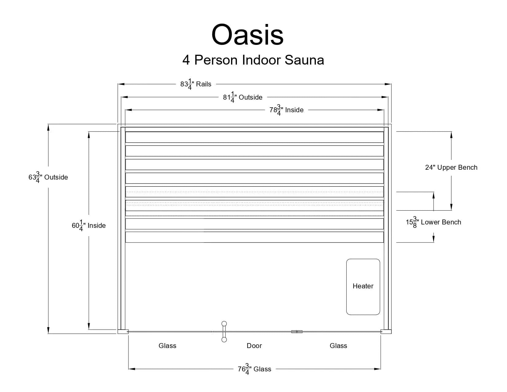 Almost Heaven Saunas Almost Heaven Oasis 4 Person Vision Series Indoor Sauna