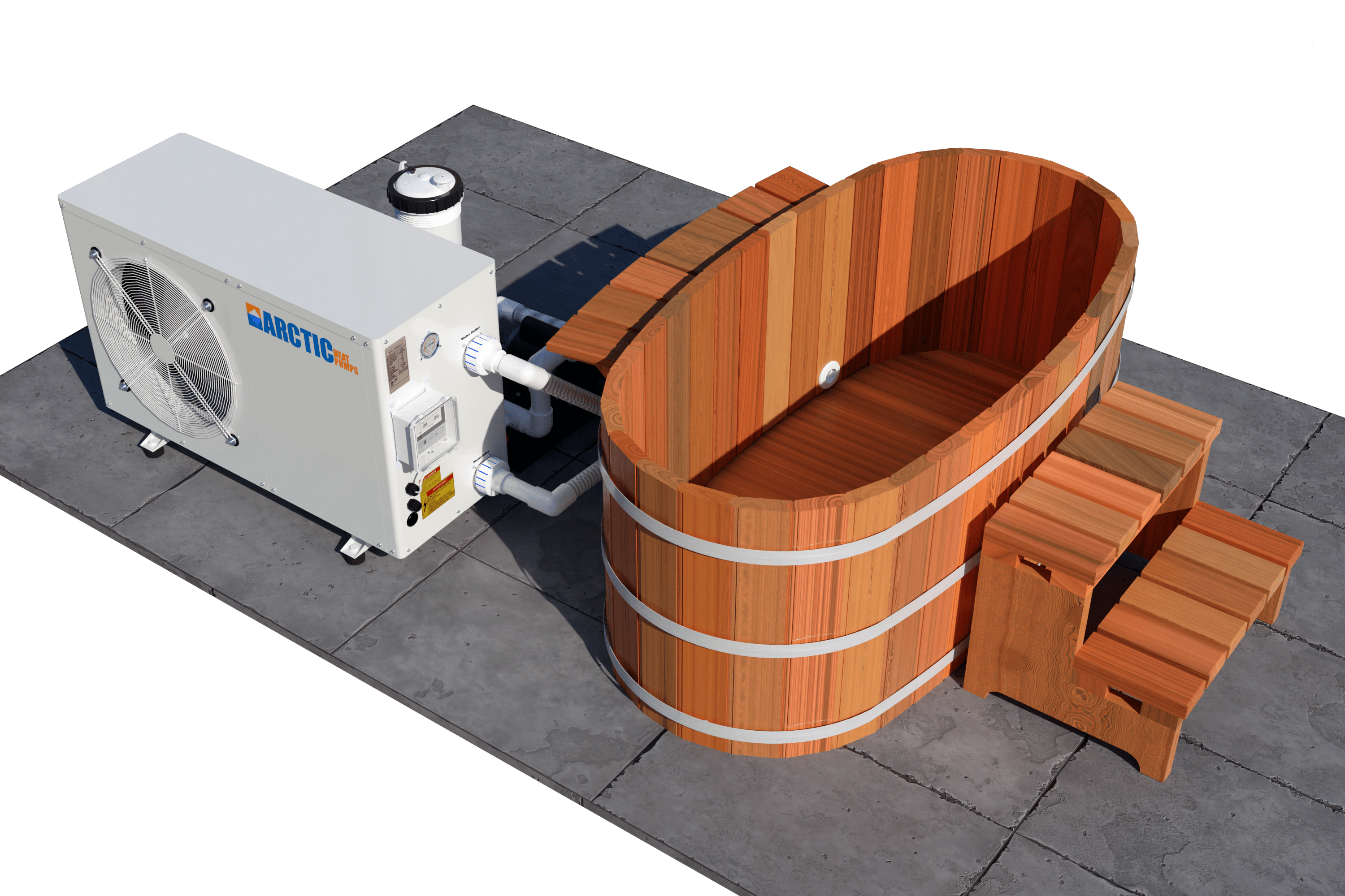 Northern Lights Heat Pump 2 Person Ofuro Chill or Heat Tub Package