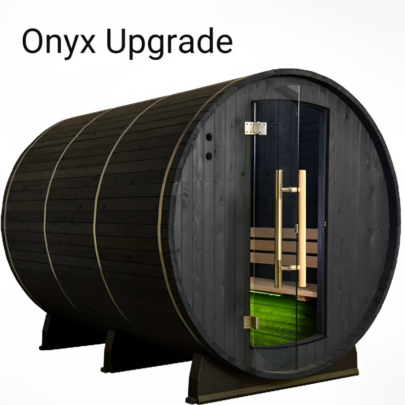 Almost Heaven Outdoor Sauna Almost Heaven Vienna Canopy Barrel 2 Person Sauna