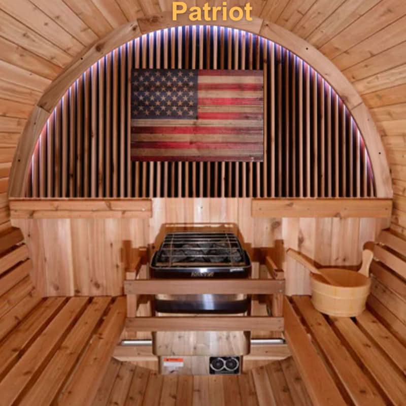 Almost Heaven Outdoor Sauna Almost Heaven Vienna Canopy Barrel 2 Person Sauna