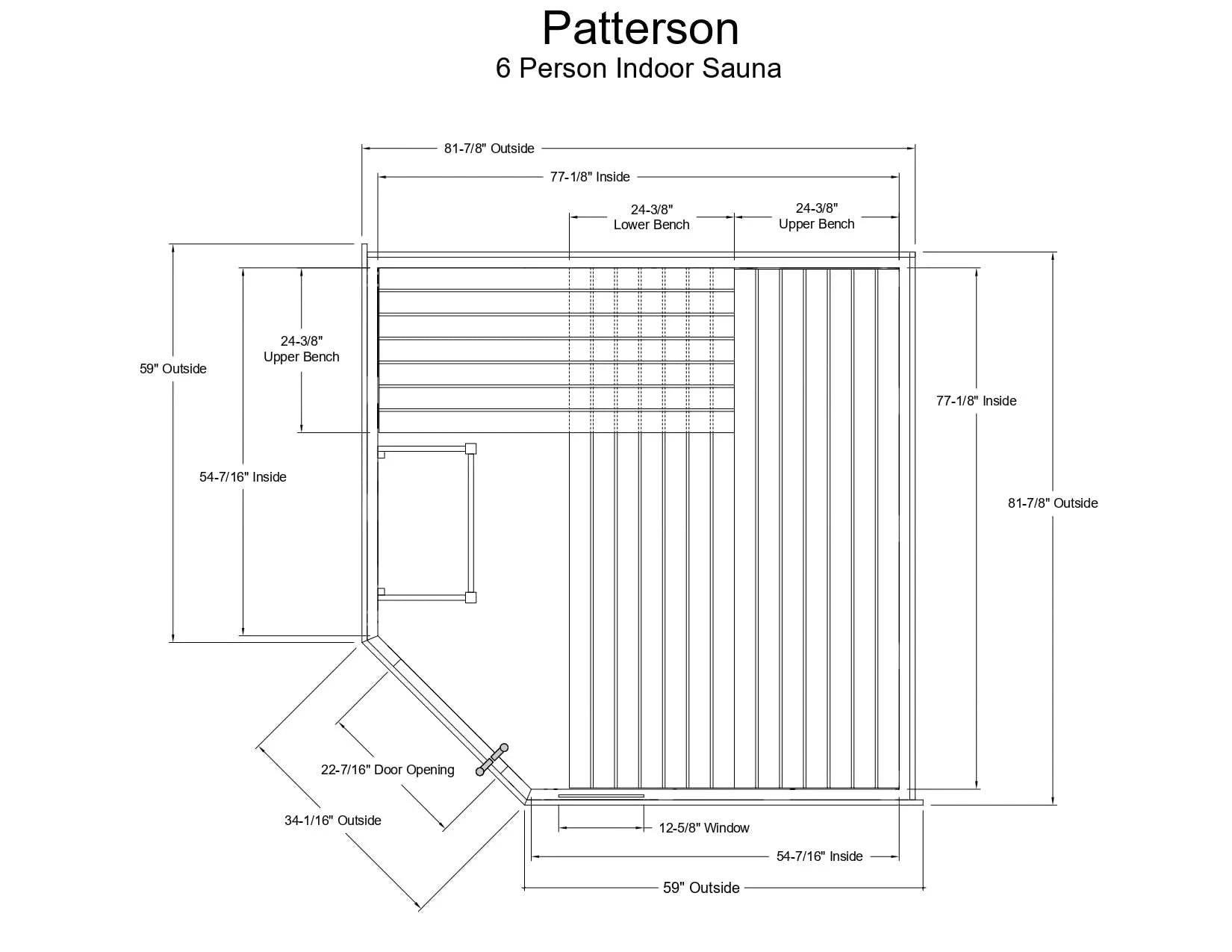 Almost Heaven Saunas Almost Heaven Patterson 6 Person Indoor Sauna