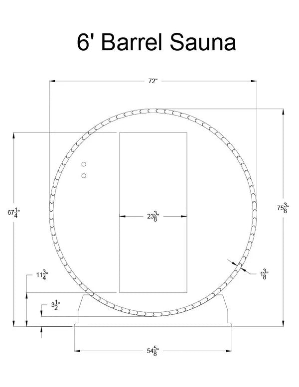 Almost Heaven Saunas Almost Heaven Princeton 6 Person Standard Barrel Sauna