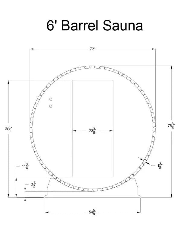 Almost Heaven Saunas Almost Heaven Princeton 6 Person Standard Barrel Sauna