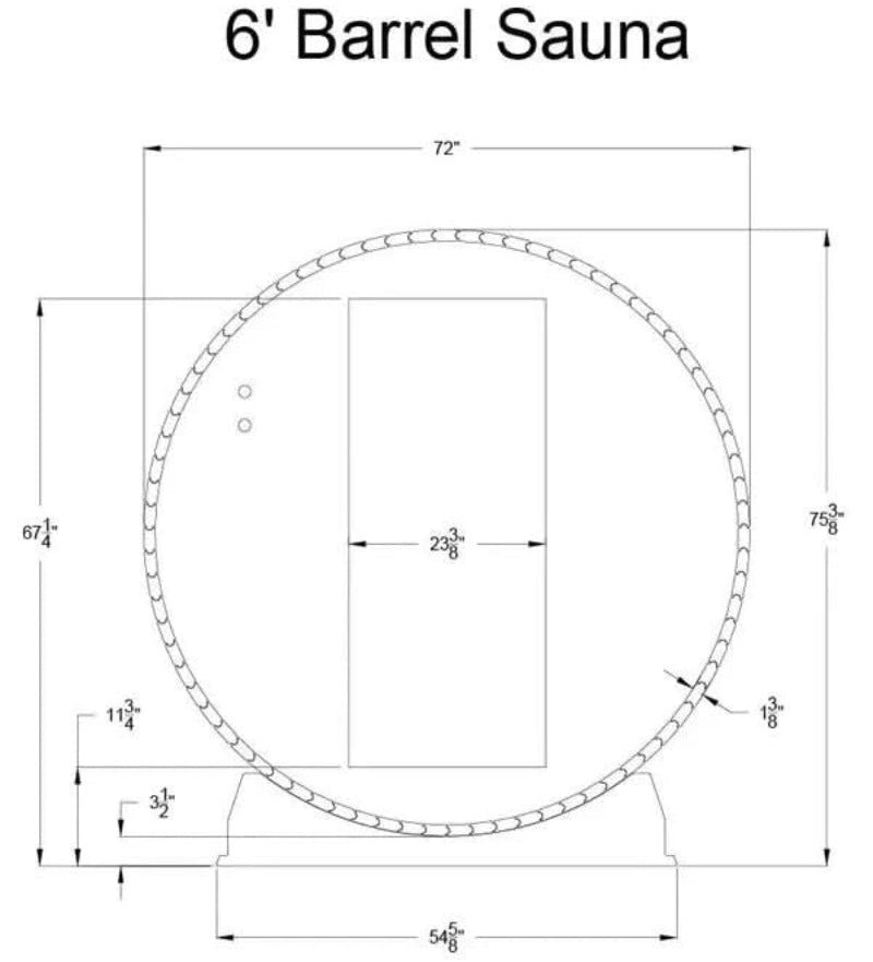 Almost Heaven Saunas Almost Heaven Princeton 6 Person Standard Barrel Sauna