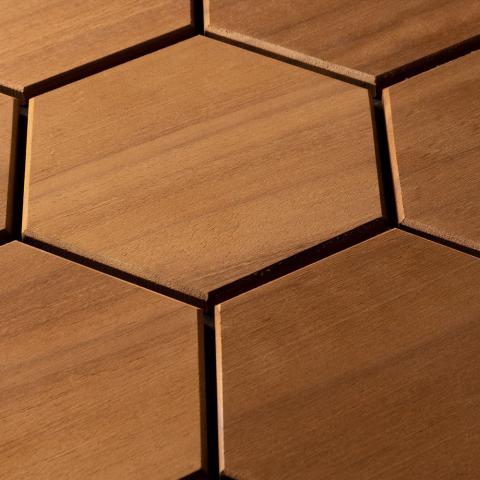 EmotionWood Accessories EmotionWood Promenade XL Thermo-Abachi Decorative Sauna Wall Panel, 18.11" x 20.08"