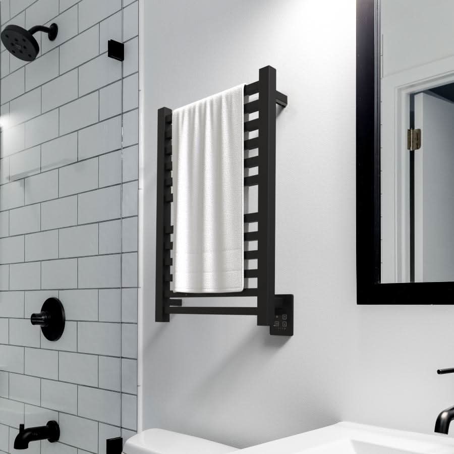 Amba Sauna Accessories Q2132MB.2 - Matte Black Amba Quadro Q2132 12 Bar Hardwired Towel Warmer