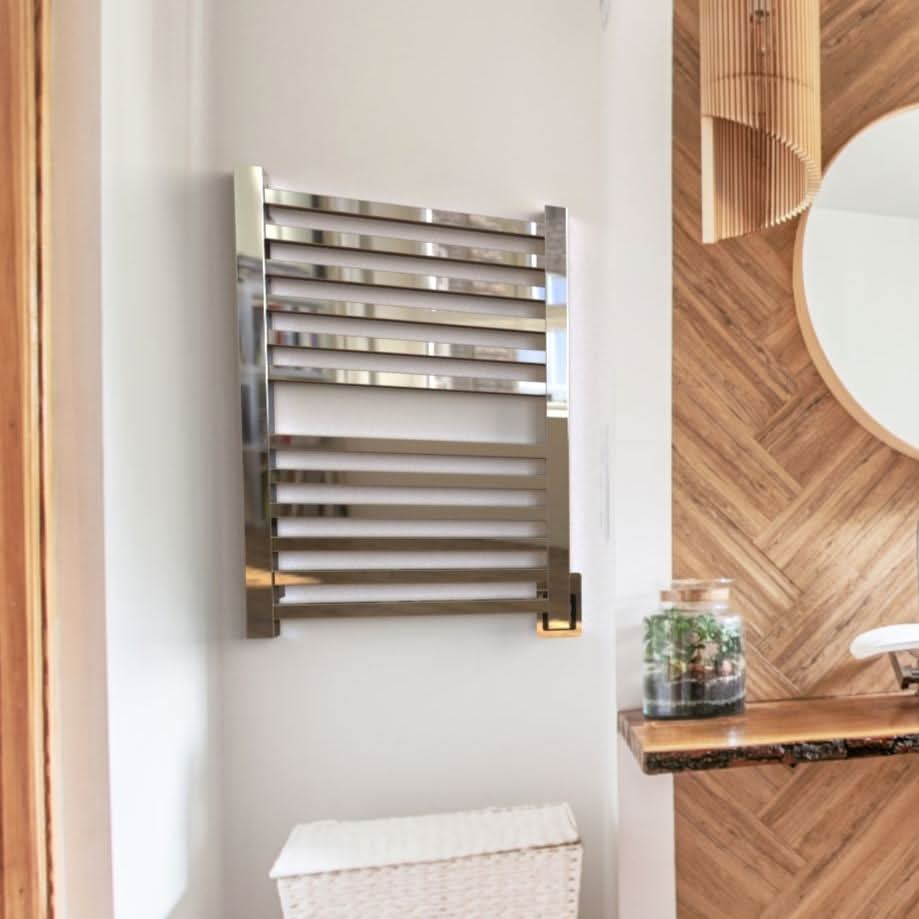 Amba Sauna Accessories Q2132P.2 - Polished Amba Quadro Q2132 12 Bar Hardwired Towel Warmer