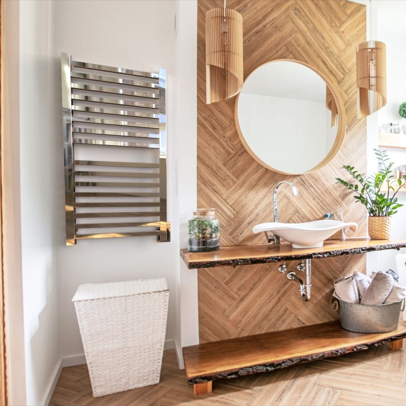 Amba Sauna Accessories Q2142P.2 - Polished Amba Quadro Q2142 16 Bar Hardwired Towel Warmer