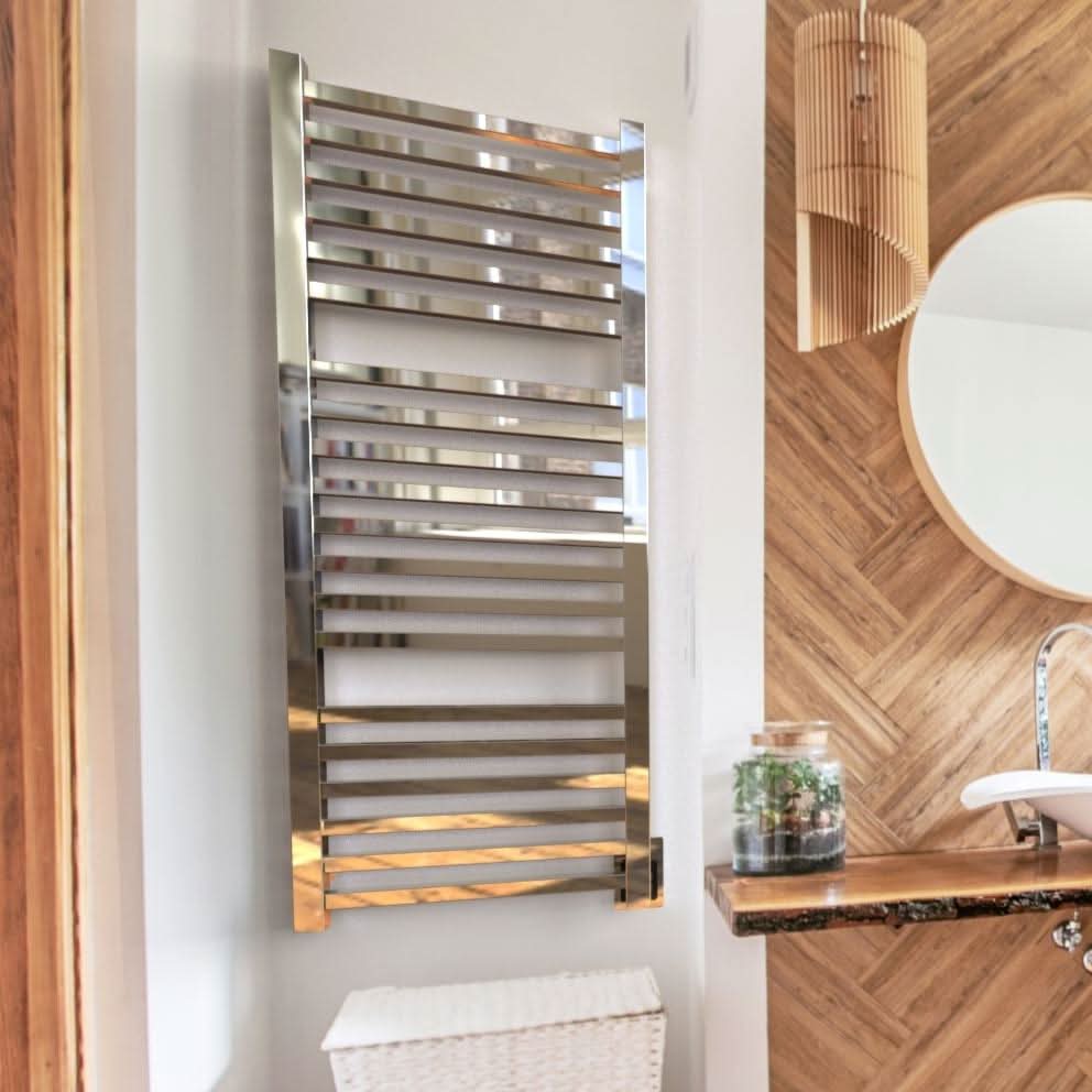 Amba Sauna Accessories Q2154P.2 - Polished Amba Quadro Q2154 20 Bar Hardwired Towel Warmer
