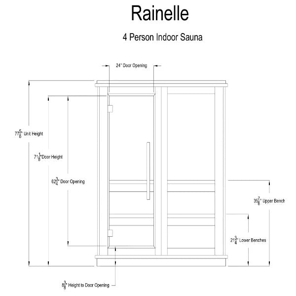 Almost Heaven Saunas Almost Heaven Rainelle 3-4 Person Indoor Sauna