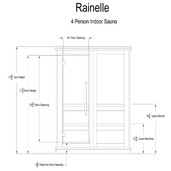 Almost Heaven Saunas Almost Heaven Rainelle 3-4 Person Indoor Sauna