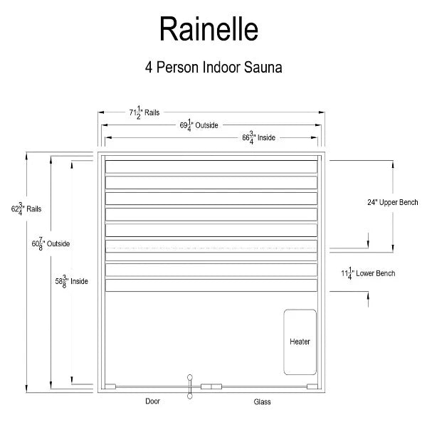 Almost Heaven Saunas Almost Heaven Rainelle 3-4 Person Indoor Sauna