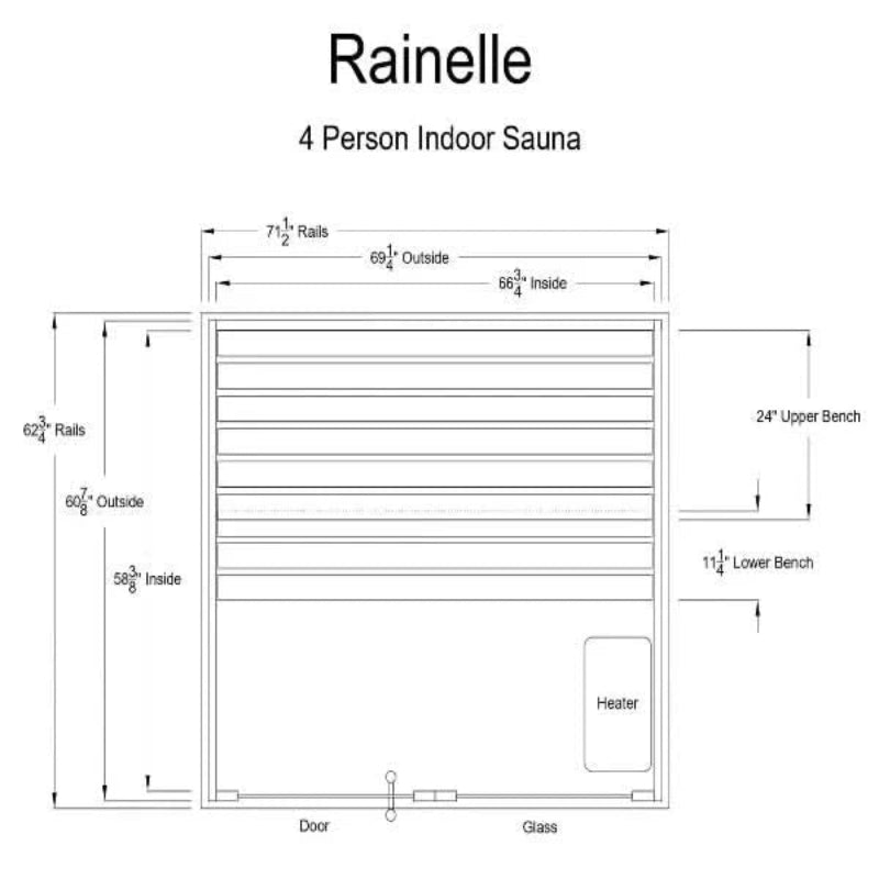 Almost Heaven Saunas Almost Heaven Rainelle 3-4 Person Indoor Sauna