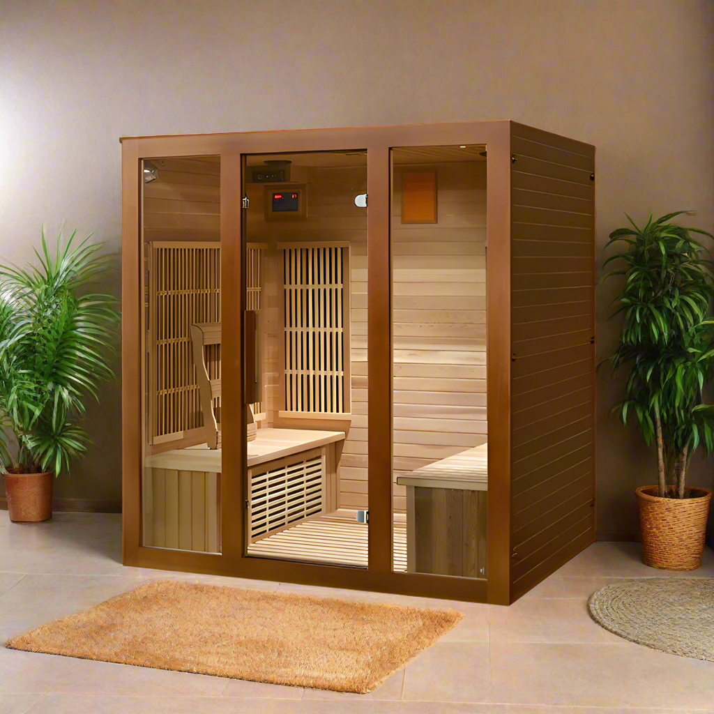 Sunray Saunas Sunray Roslyn 4-Person Indoor Infrared Cedar Sauna