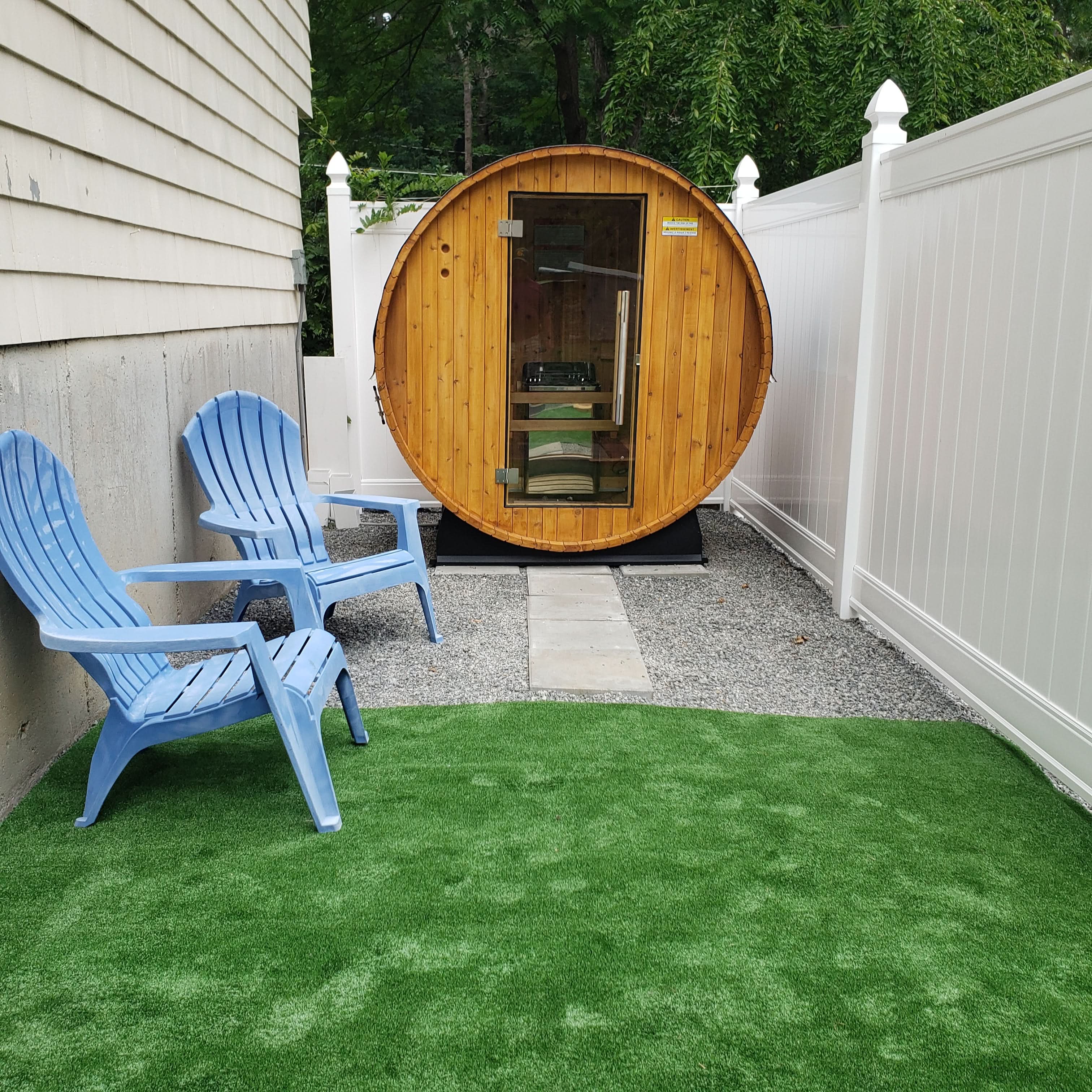 Almost Heaven Saunas & Showers Almost Heaven Salem 2 Person Barrel Sauna & Almost Heaven Ellipse Outdoor Shower
