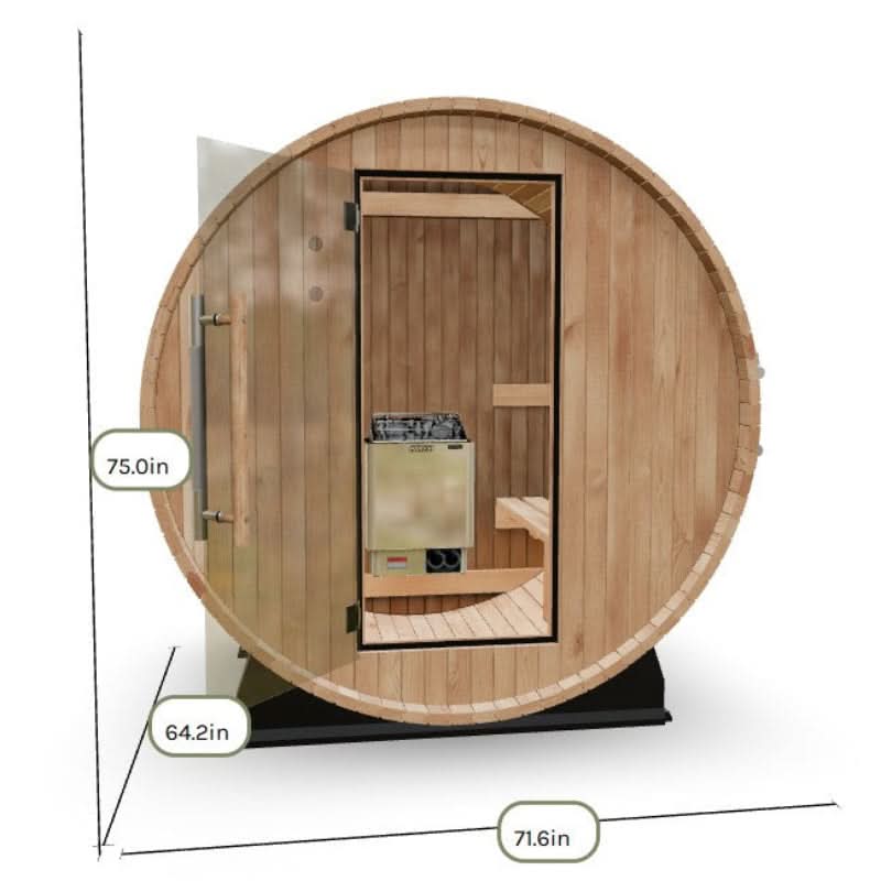 Almost Heaven Saunas Almost Heaven Salem 2 Person Standard Barrel Sauna