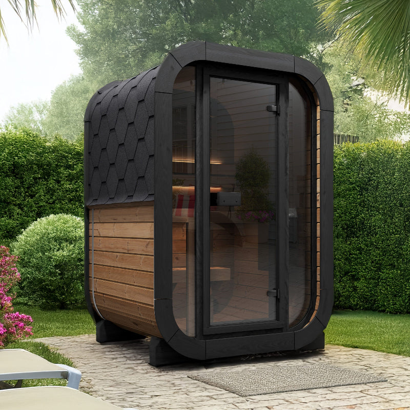 SaunaLife Model CL3G 2 Person Cube-Series Outdoor Sauna Kit - My Sauna World