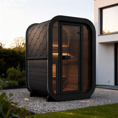 SaunaLife Saunas SaunaLife Model CL3GB 2 Person Cube Luxury Series Outdoor Sauna Kit (Paint Included)